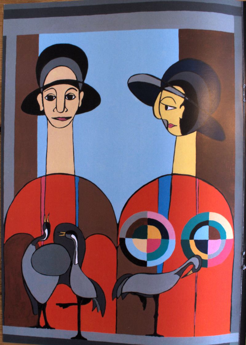 abstract figure man with red hat